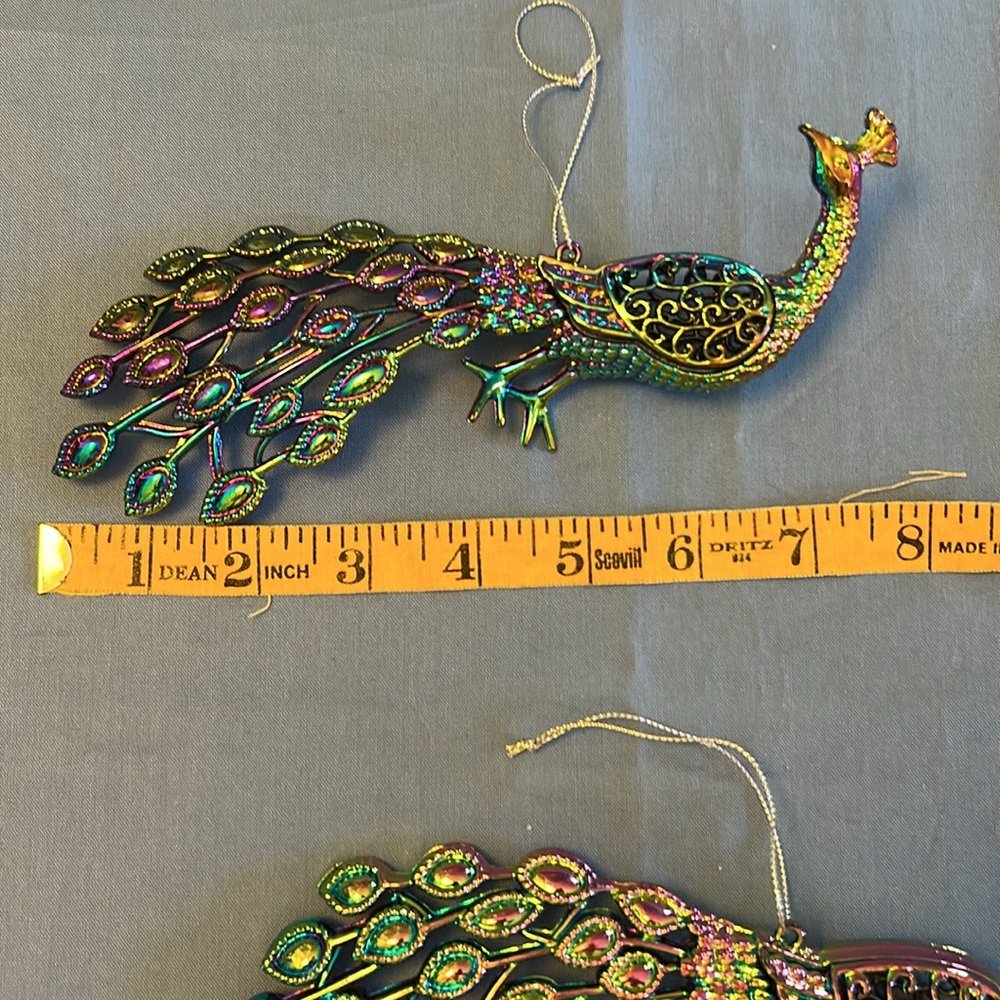 Gisela Graham Peacock Hanging Ornaments Decorations Lot of Three (3) - Picture 6 of 15